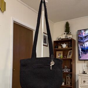 The Sak Black Crochet Shoulder Bag